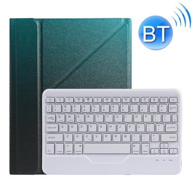 B07 Splittable Bluetooth Keyboard Leather Tablet Case with Triangle Holder & Pen Slot For iPad 9.7 2018 & 2017 / Pro 9.7 / Air 2(Gradient Dark Green)