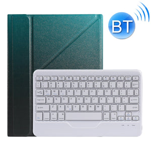 B09 Splittable Bluetooth Keyboard Leather Tablet Case with Triangle Holder & Pen Slot For iPad 10.2 2020 & 2019 / Pro 10.5 inch / Air 3 10.5 inch(Gradient Dark Green)