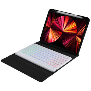 B09S Splittable Backlight Bluetooth Keyboard Leather Tablet Case with Triangle Holder & Pen Slot For iPad 10.2 2020 & 2019 / Pro 10.5 inch / Air 3 10.5 inch(Gradient Rainbow)