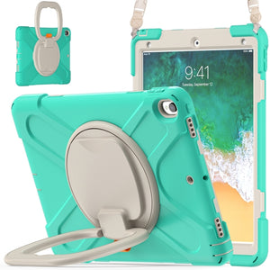 For iPad Pro 10.5 2017 / Air 10.5 2019 Silicone + PC Protective Case with Holder & Shoulder Strap(Mint Green)
