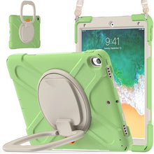 For iPad Pro 10.5 2017 / Air 10.5 2019 Silicone + PC Protective Case with Holder & Shoulder Strap(Matcha Green)