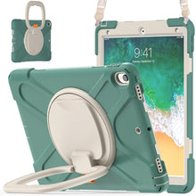 For iPad Pro 10.5 2017 / Air 10.5 2019 Silicone + PC Protective Case with Holder & Shoulder Strap(Emerald Green)