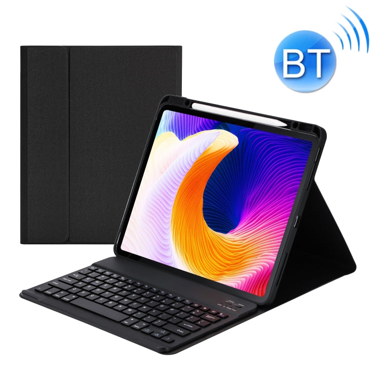 HK132 Detachable Plastic Bluetooth Keyboard Tablet Case with Holder & Pen Slot For iPad Pro 12.9 inch 2021 / 2020 / 2018(Black)