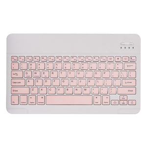 HK132 Detachable Plastic Bluetooth Keyboard Tablet Case with Holder & Pen Slot For iPad Pro 12.9 inch 2021 / 2020 / 2018(Pink)