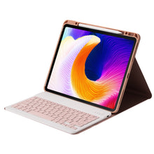 HK132 Detachable Plastic Bluetooth Keyboard Tablet Case with Holder & Pen Slot For iPad Pro 12.9 inch 2021 / 2020 / 2018(Pink)