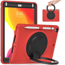 Shockproof TPU + PC Protective Case with 360 Degree Rotation Foldable Handle Grip Holder & Pen Slot For iPad 9.7 2018 / 2017 / Air 2 / Pro 9.7(Red)