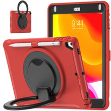 Shockproof TPU + PC Protective Case with 360 Degree Rotation Foldable Handle Grip Holder & Pen Slot For iPad 9.7 2018 / 2017 / Air 2 / Pro 9.7(Red)