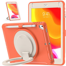 Shocproof TPU + PC Protective Case with 360 Degree Rotation Foldable Handle Grip Holder & Pen Slot For iPad 9.7 2018 / 2017 / Air 2 / Pro 9.7(Living Coral)