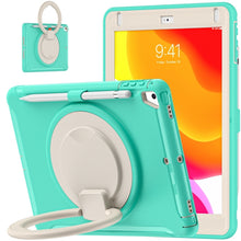 Shockproof  TPU + PC Protective Case with 360 Degree Rotation Foldable Handle Grip Holder & Pen Slot For iPad 9.7 2018 / 2017 / Air 2 / Pro 9.7(Mint Green)