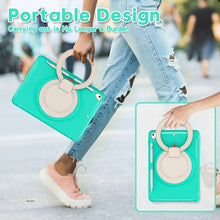 Shockproof  TPU + PC Protective Case with 360 Degree Rotation Foldable Handle Grip Holder & Pen Slot For iPad 9.7 2018 / 2017 / Air 2 / Pro 9.7(Mint Green)