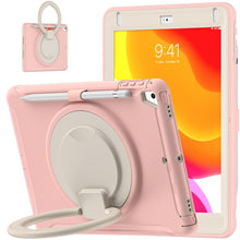 Shockproof  TPU + PC Protective Case with 360 Degree Rotation Foldable Handle Grip Holder & Pen Slot For iPad 9.7 2018 / 2017 / Air 2 / Pro 9.7(Cherry Blossoms Pink)