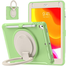 Shockproof  TPU + PC Protective Case with 360 Degree Rotation Foldable Handle Grip Holder & Pen Slot For iPad 9.7 2018 / 2017 / Air 2 / Pro 9.7(Matcha Green)