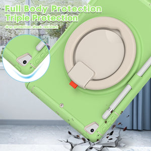 Shockproof  TPU + PC Protective Case with 360 Degree Rotation Foldable Handle Grip Holder & Pen Slot For iPad 9.7 2018 / 2017 / Air 2 / Pro 9.7(Matcha Green)