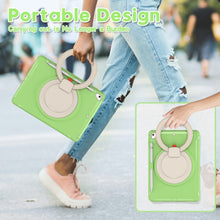 Shockproof  TPU + PC Protective Case with 360 Degree Rotation Foldable Handle Grip Holder & Pen Slot For iPad 9.7 2018 / 2017 / Air 2 / Pro 9.7(Matcha Green)