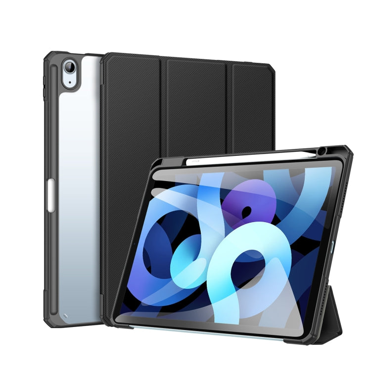 DUX DUCIS TOBY Series Shockproof PU Leather + PC + TPU Horizontal Flip Case with Holder & Pen Slot & Sleep / Wake-up Function For iPad Air 2022 / 2020 10.9(Black)