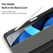 DUX DUCIS TOBY Series Shockproof PU Leather + PC + TPU Horizontal Flip Case with Holder & Pen Slot & Sleep / Wake-up Function For iPad Air 2022 / 2020 10.9(Black)