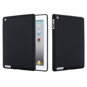 Solid Color Liquid Silicone Dropproof Full Coverage Protective Case For iPad 4 / 3 / 2(Black)