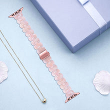 Oval Resin Watch Band For Apple Watch Series 8&7 41mm / SE 2&6&SE&5&4 40mm / 3&2&1 38mm(Pink Flower)