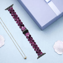 Oval Resin Watch Band For Apple Watch Series 8&7 41mm / SE 2&6&SE&5&4 40mm / 3&2&1 38mm(Purple Light)