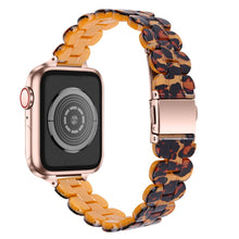 Oval Resin Watch Band For Apple Watch Ultra 49mm / Series 8&7 45mm / SE 2&6&SE&5&4 44mm / 3&2&1 42mm(Leopard Print)