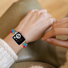 Oval Resin Watch Band For Apple Watch Ultra 49mm / Series 8&7 45mm / SE 2&6&SE&5&4 44mm / 3&2&1 42mm(Rainbow)