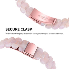 Oval Resin Watch Band For Apple Watch Ultra 49mm / Series 8&7 45mm / SE 2&6&SE&5&4 44mm / 3&2&1 42mm(Pink Flower)