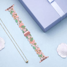 Oval Resin Watch Band For Apple Watch Ultra 49mm / Series 8&7 45mm / SE 2&6&SE&5&4 44mm / 3&2&1 42mm(Pink Green Flower)