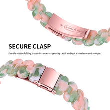 Oval Resin Watch Band For Apple Watch Ultra 49mm / Series 8&7 45mm / SE 2&6&SE&5&4 44mm / 3&2&1 42mm(Pink Green Flower)