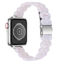 Oval Resin Watch Band For Apple Watch Ultra 49mm / Series 8&7 45mm / SE 2&6&SE&5&4 44mm / 3&2&1 42mm(Pearl White)