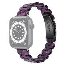 Oval Resin Watch Band For Apple Watch Ultra 49mm / Series 8&7 45mm / SE 2&6&SE&5&4 44mm / 3&2&1 42mm(Purple Light)