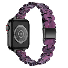 Oval Resin Watch Band For Apple Watch Ultra 49mm / Series 8&7 45mm / SE 2&6&SE&5&4 44mm / 3&2&1 42mm(Purple Light)