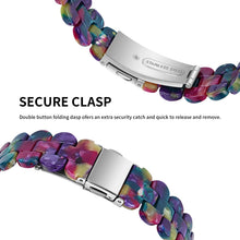 Oval Resin Watch Band For Apple Watch Ultra 49mm / Series 8&7 45mm / SE 2&6&SE&5&4 44mm / 3&2&1 42mm(Purple Green Flower)