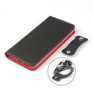 For iPhone 12 mini Litchi Genuine Leather Phone Case (Black)