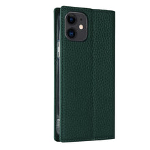 For iPhone 12 mini Litchi Genuine Leather Phone Case (Green)