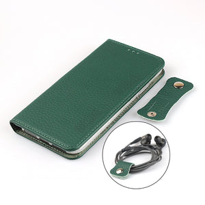 For iPhone 12 mini Litchi Genuine Leather Phone Case (Green)