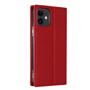 For iPhone 12 mini Litchi Genuine Leather Phone Case (Red)