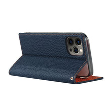 For iPhone 12 / 12 Pro Litchi Genuine Leather Phone Case(Dark Blue)