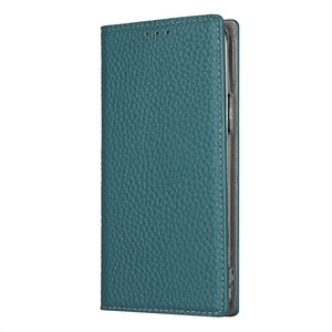 For iPhone 12 / 12 Pro Litchi Genuine Leather Phone Case(Sky Blue)