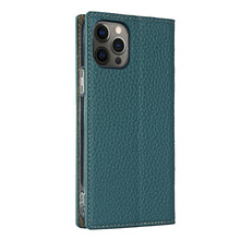 For iPhone 12 / 12 Pro Litchi Genuine Leather Phone Case(Sky Blue)
