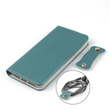 For iPhone 12 / 12 Pro Litchi Genuine Leather Phone Case(Sky Blue)