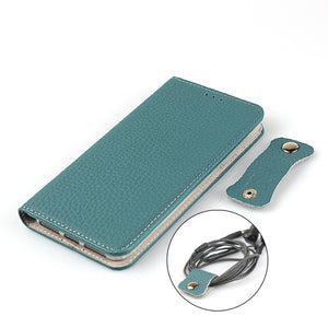 For iPhone 12 Pro Max Litchi Genuine Leather Phone Case(Sky Blue)