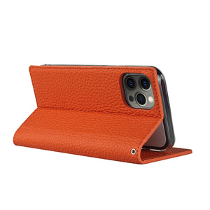 For iPhone 12 Pro Max Litchi Genuine Leather Phone Case(Orange)