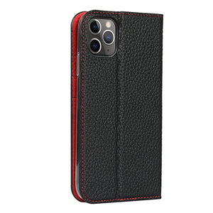 For iPhone 11 Pro Litchi Genuine Leather Phone Case (Black)