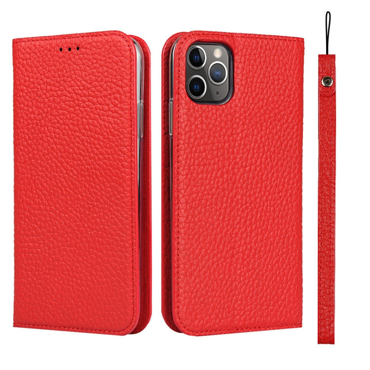 For iPhone 11 Pro Litchi Genuine Leather Phone Case (Red)