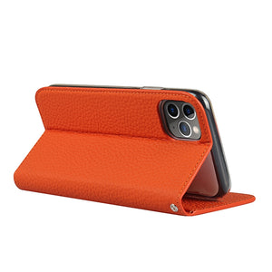 For iPhone 11 Pro Litchi Genuine Leather Phone Case (Orange)