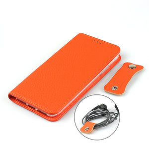 For iPhone 11 Pro Litchi Genuine Leather Phone Case (Orange)