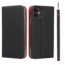 For iPhone 11 Litchi Genuine Leather Phone Case (Black)