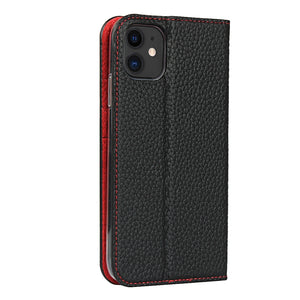 For iPhone 11 Litchi Genuine Leather Phone Case (Black)