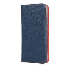 For iPhone 11 Litchi Genuine Leather Phone Case (Dark Blue)