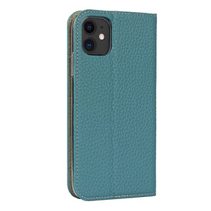 For iPhone 11 Litchi Genuine Leather Phone Case (Sky Blue)